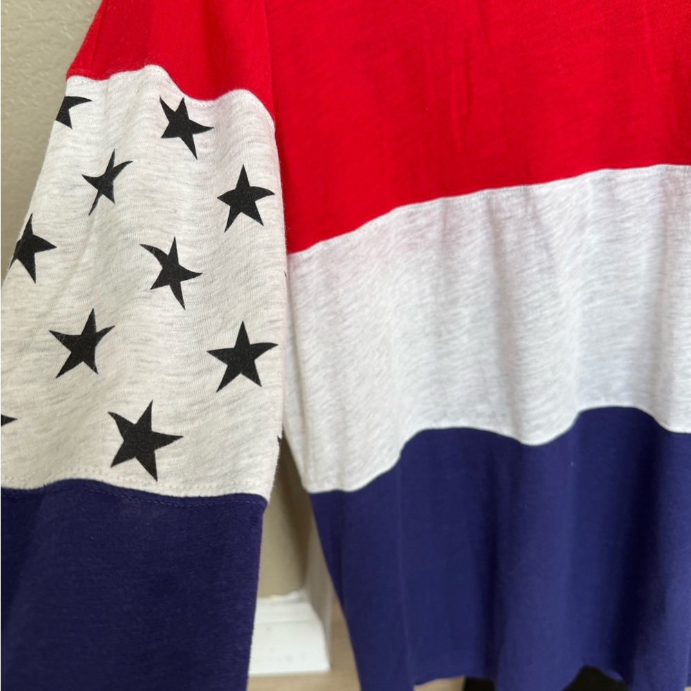 PINK Victoria's Secret Red, White, and Blue Sequin Long Sleeve Tee - Picture 6 of 9